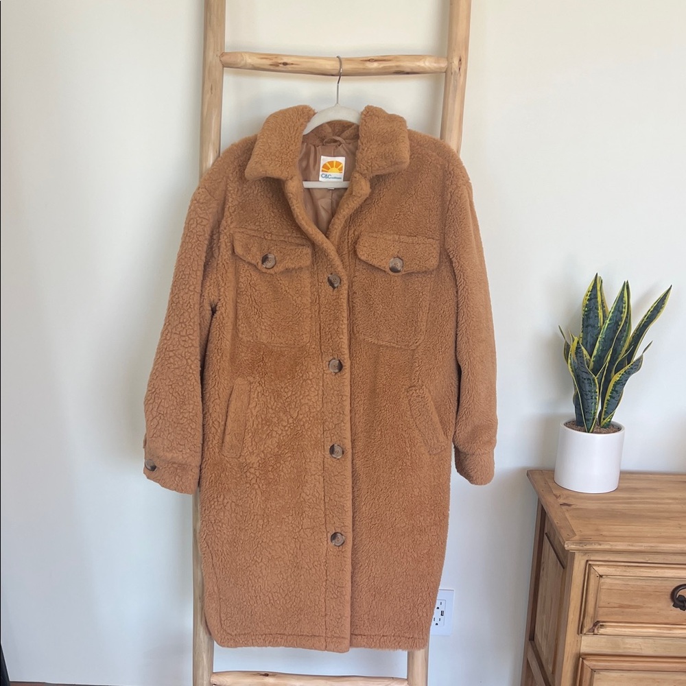 C & C Cozy Tan Sherpa Coat